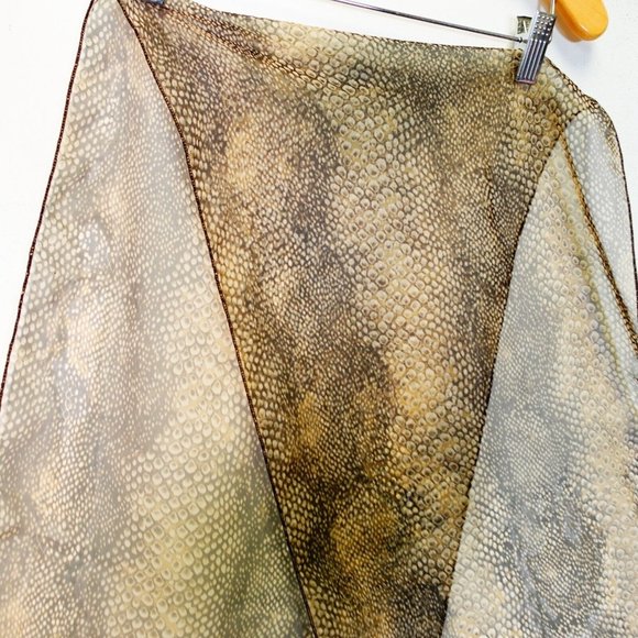 Cejon Scarf Womens Wrap Shawl Green Army Lizard Skin Rectangle Casual - Picture 5 of 8